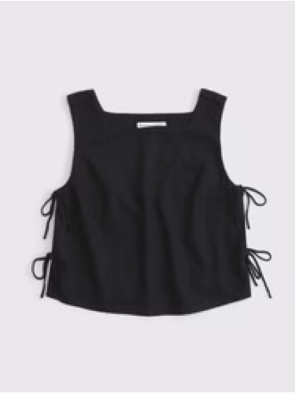 Abercrombie & Fitch Apron Linen-Blend Set Top in Black